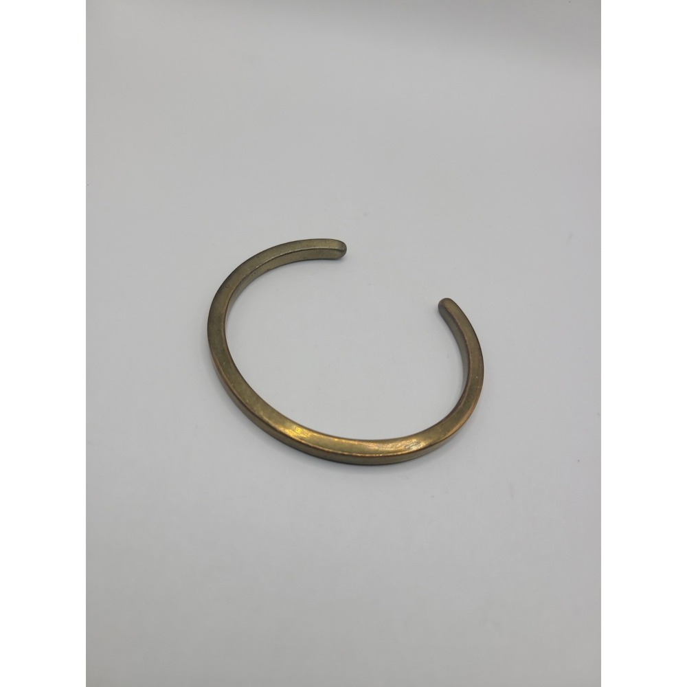 Vintage Brass Tone Open Cuff Bracelet Minimalist Smooth Band